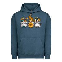 Pigment Midnight Navy western sunflowers gnomes Urban Hoodie - Jasminsmagicworld