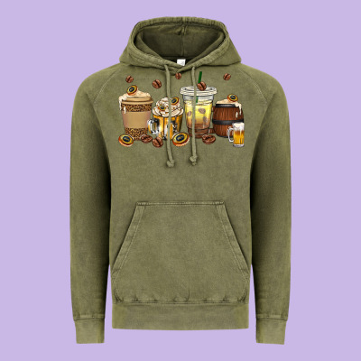 Vintage Hoodie beer coffee cups