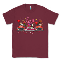 Burgundy valentine's day farm trucks farm animals Classic Tee - FaDigitalArtStudio