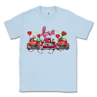 Dusty Blue valentine's day farm trucks farm animals Classic Tee - FaDigitalArtStudio