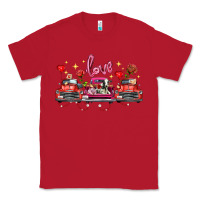 Red valentine's day farm trucks farm animals Classic Tee - FaDigitalArtStudio
