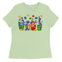 Matcha autism coffee cup Ladies Tee - AdoDesignShop