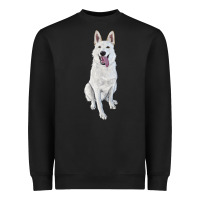 Black Hand Drawing White Shepherd Heavyweight Sweatshirt - RanaPortraitStore