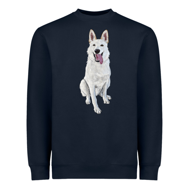 Hand Drawing White Shepherd Heavyweight Sweatshirt by RanaPortraitStore | Teevron