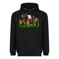 Black Western Mom With Hampshire Pig And Baby Pig Heavyweight Hoodie - LillyAllenDesigns