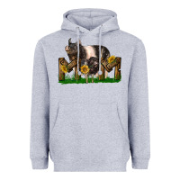 Heather Grey Western Mom With Hampshire Pig And Baby Pig Heavyweight Hoodie - LillyAllenDesigns