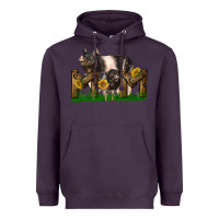 Plum Western Mom With Hampshire Pig And Baby Pig Heavyweight Hoodie - LillyAllenDesigns