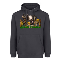 Smoke Western Mom With Hampshire Pig And Baby Pig Heavyweight Hoodie - LillyAllenDesigns