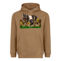 Toasted Coconut Western Mom With Hampshire Pig And Baby Pig Heavyweight Hoodie - LillyAllenDesigns