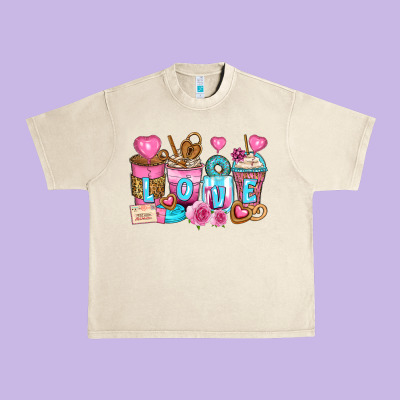 Valentine's Day Coffee Cups Urban Heavy Tee Designed By Zillion Design Studio