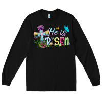 Black Easter Day He is risen Long Sleeve Tee - OliviaCreatesArt