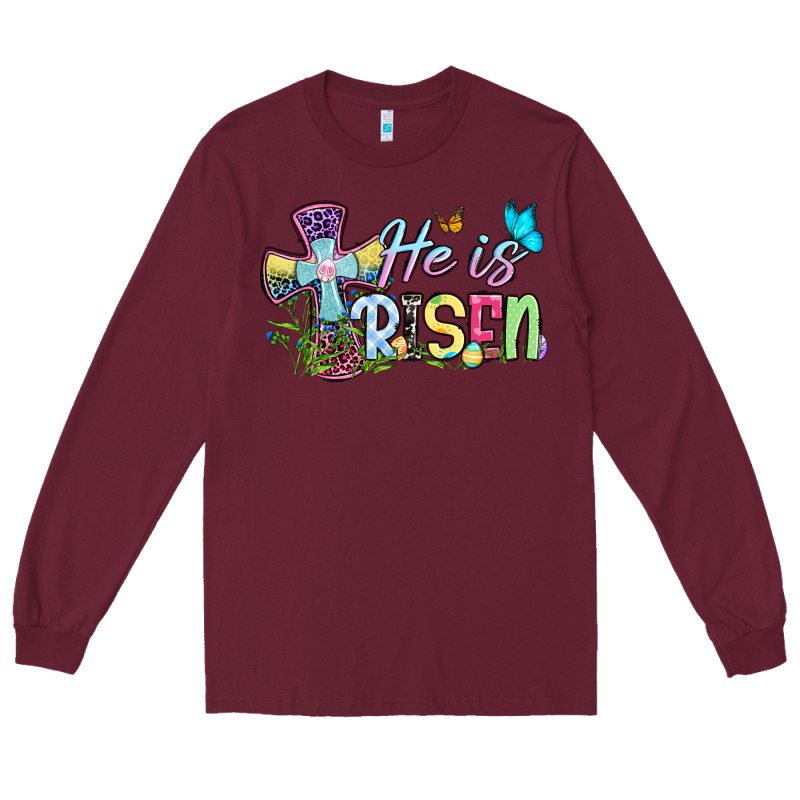Easter Day He Is Risen Long Sleeve Tee by OliviaCreatesArt | Teevron