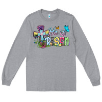 Heather Grey Easter Day He is risen Long Sleeve Tee - OliviaCreatesArt