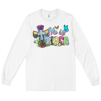 White Easter Day He is risen Long Sleeve Tee - OliviaCreatesArt