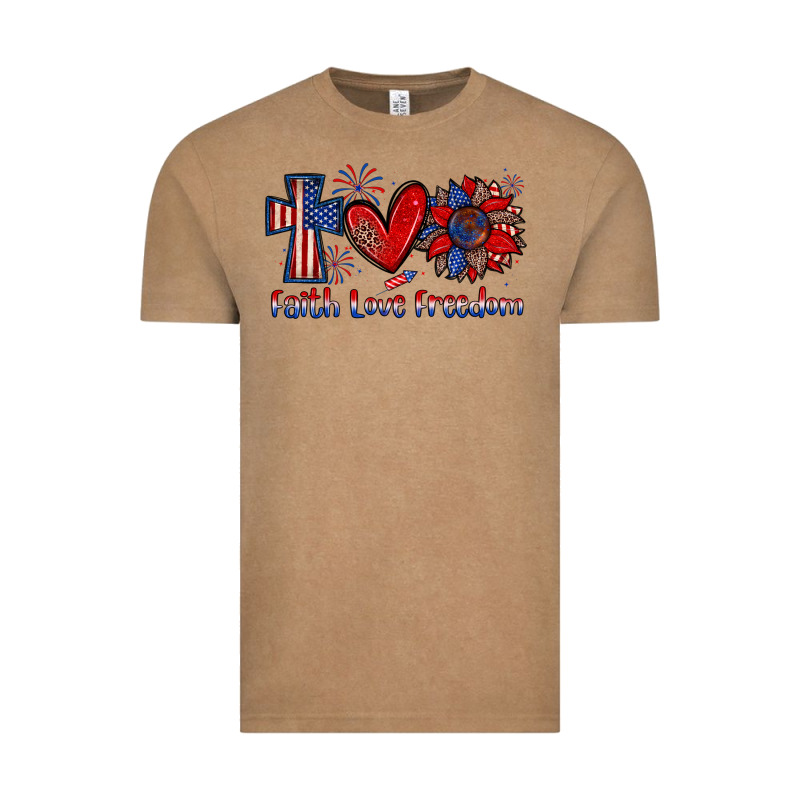 Faith Love Freedom Vintage Tee by Zillion Design Studio | Teevron