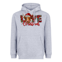 Heather Grey love christmas highland cow and turquoise gemstone Heavyweight Hoodie - Jasminsmagicworld