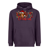 Plum love christmas highland cow and turquoise gemstone Heavyweight Hoodie - Jasminsmagicworld