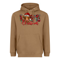Toasted Coconut love christmas highland cow and turquoise gemstone Heavyweight Hoodie - Jasminsmagicworld