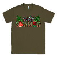 Army Green hello summer Classic Tee - CowhideDigitalArt