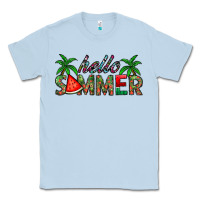 Dusty Blue hello summer Classic Tee - CowhideDigitalArt