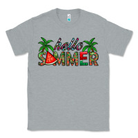 Heather Grey hello summer Classic Tee - CowhideDigitalArt