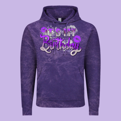 Purple Its My Birthday Vintage Hoodie Designed By Zillion Design Studio