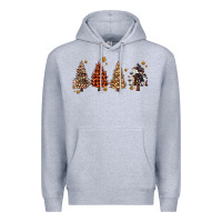 Heather Grey howdy christmas trees Premium Hoodie - MaliasSmallBusiness