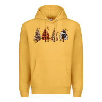 Mustard howdy christmas trees Premium Hoodie - MaliasSmallBusiness