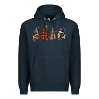 Navy howdy christmas trees Premium Hoodie - MaliasSmallBusiness
