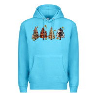 Ocean Blue howdy christmas trees Premium Hoodie - MaliasSmallBusiness