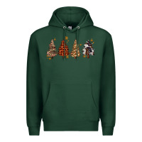 Sports Green howdy christmas trees Premium Hoodie - MaliasSmallBusiness