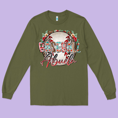 Baseball Abuela Long Sleeve Tee Designed By Racoondesign