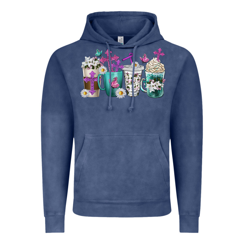 Blessed Coffee Cups Vintage Hoodie by texasbilliewilder | Teevron