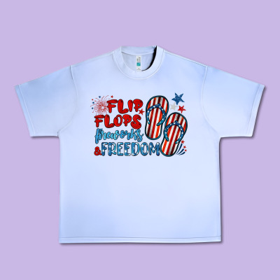 Flip Flops Fireworks & Freedom Urban Heavy Tee Designed By Barkaloodesign