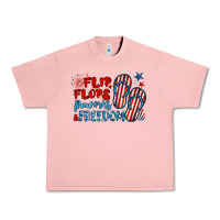Salmon flip flops fireworks & freedom Urban Heavy Tee - BarkalooDesign