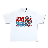 White flip flops fireworks & freedom Urban Heavy Tee - BarkalooDesign