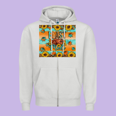 Feast Mode Zipper Hoodie Designed By Artiststas