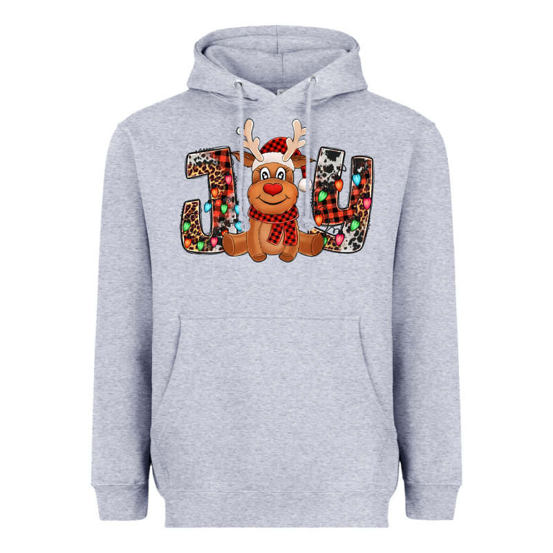Joy Christmas Reindeer Heavyweight Hoodie by Jasminsmagicworld | Teevron