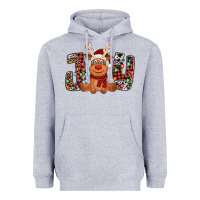 Heather Grey joy christmas reindeer Heavyweight Hoodie - Jasminsmagicworld