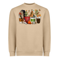 Mushroom coffee cups indian headdress Heavyweight Sweatshirt - texasbilliewilder