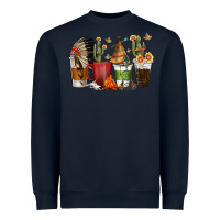 Navy coffee cups indian headdress Heavyweight Sweatshirt - texasbilliewilder