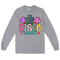 Heather Grey Easter Day He is risen indeed Long Sleeve Tee - OliviaCreatesArt