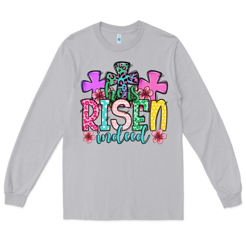 Easter Day He Is Risen Indeed Long Sleeve Tee by OliviaCreatesArt | Teevron