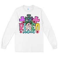 White Easter Day He is risen indeed Long Sleeve Tee - OliviaCreatesArt