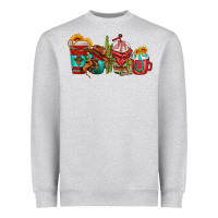 Heather Grey cowboy coffee cups Heavyweight Sweatshirt - texasbilliewilder
