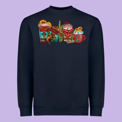 Cowboy Coffee Cups Heavyweight Sweatshirt Designed By Texasbilliewilder