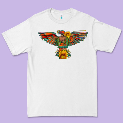 Thunderbird  Wild Soul With Sunflower Serape Aztec Premium Tee Designed By Artiststas