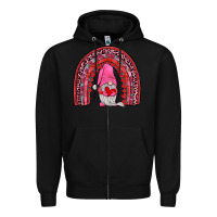 Black valentines gnomies rainbow Zipper Hoodie - JahusDesignShop