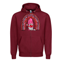 Burgundy valentines gnomies rainbow Zipper Hoodie - JahusDesignShop