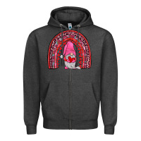 Charcoal Heather valentines gnomies rainbow Zipper Hoodie - JahusDesignShop